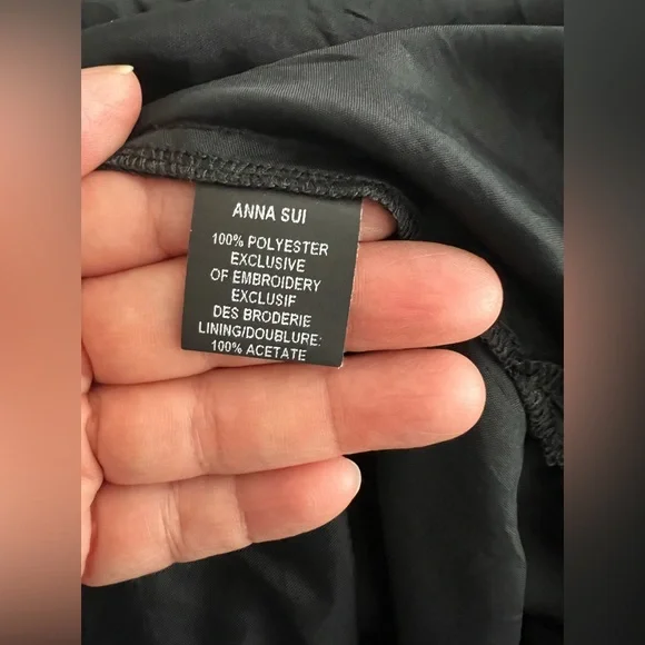 ANTHROPOLOGIE | ANNA SUI DRESS | Color: Black-Gold | Size:12 - Picture 15 of 16